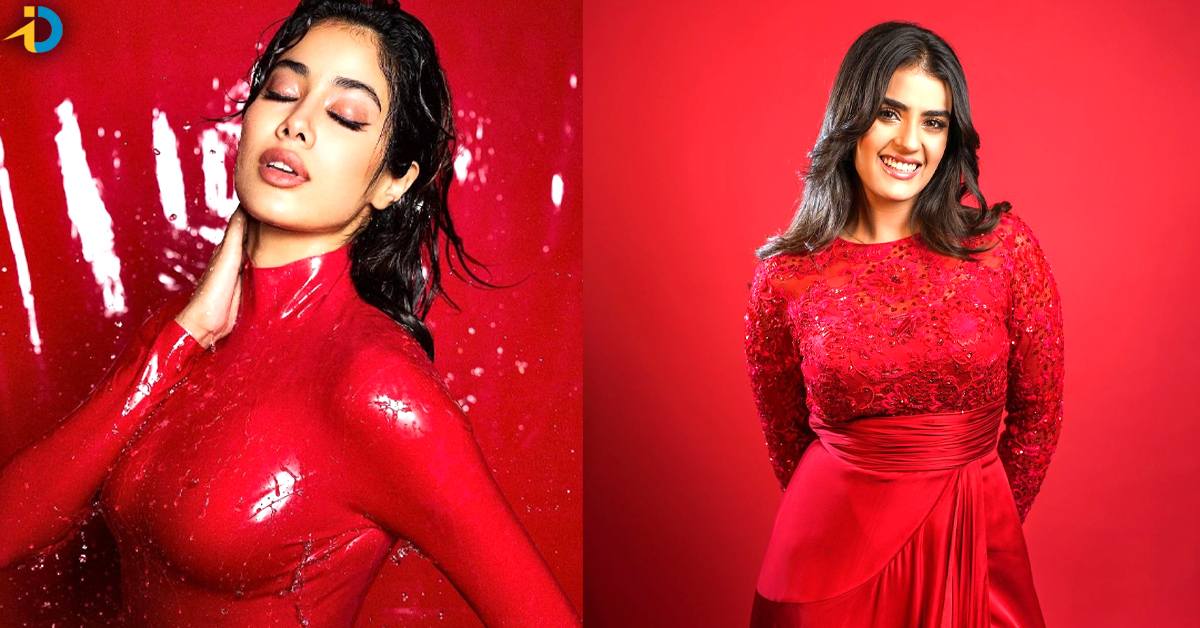 Janhvi Kapoor and Kavya Thapar Radiate Glamour in Ravishing Red Attire