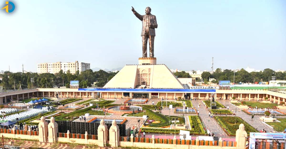 Jagan unveils 125 ft Ambedkar statue
