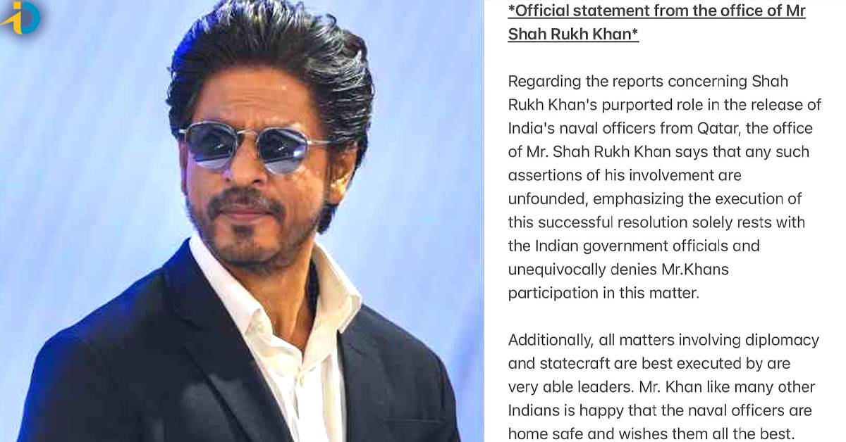 Shahrukh Khan has no role in Qatar freeing Indian Navy Officers